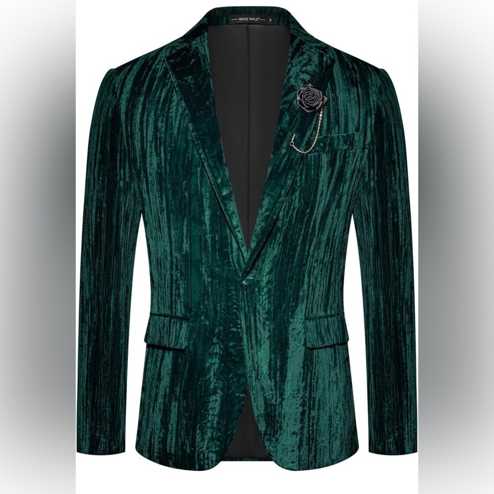 Stylish Green Velvet Blazer (054)